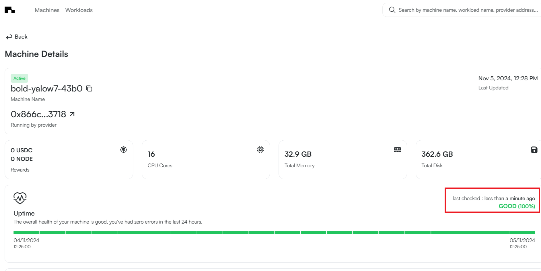 Machine Uptime Machine Uptime