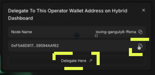 Click the Hybrid card to start delegation step.