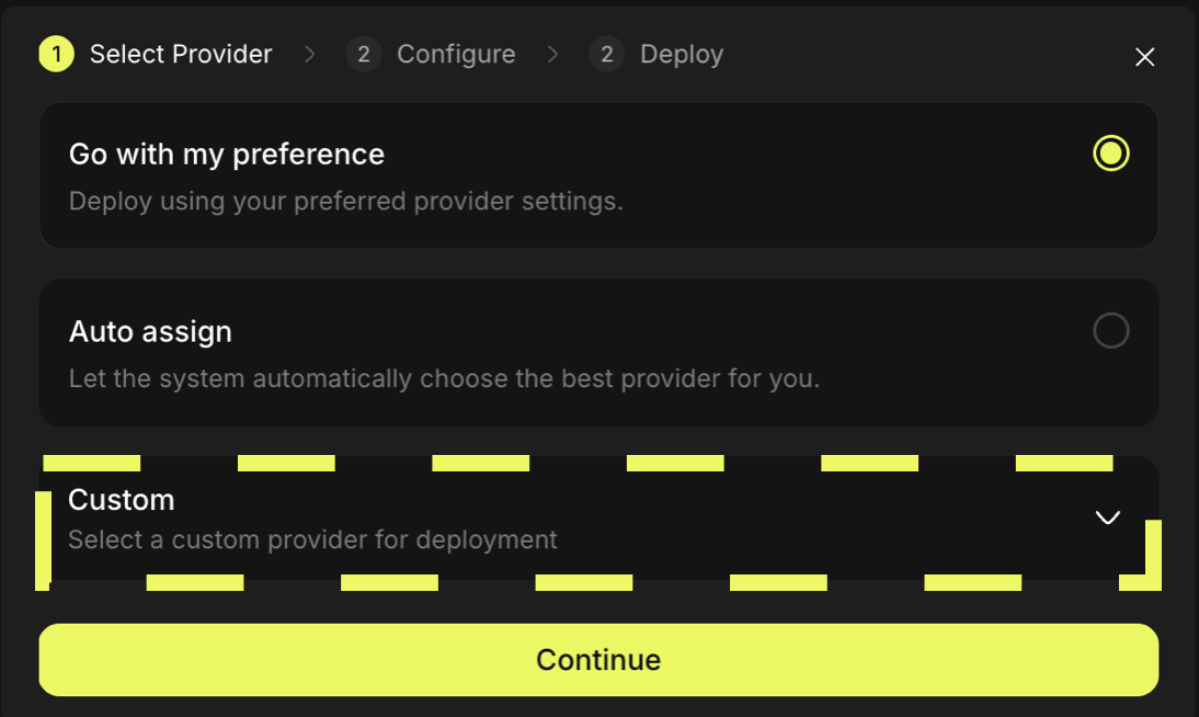 From the deployment's card, click reschedule