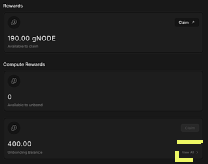 The protocol takes some time to release the bound Node from the DePIN Compute