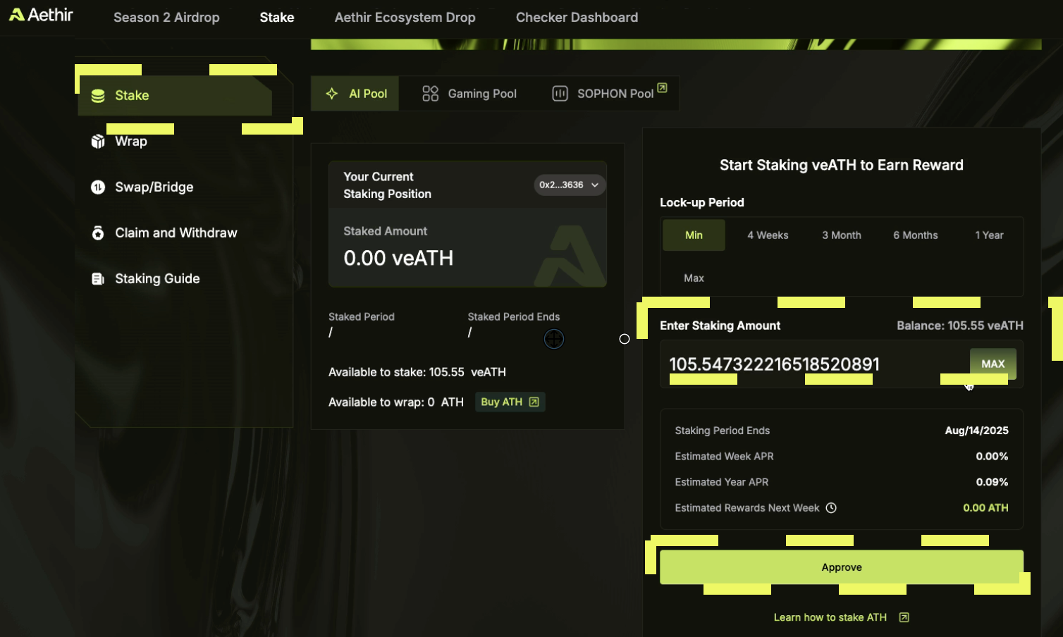 Determine how much token to stake ahead of staking $NODE 1:1.