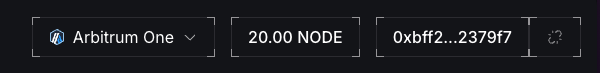 Any available $NODE balance will be displayed by Portal once the correct chain is selected
