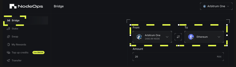 Bridge $NODE across chains with NodeOps Portal app