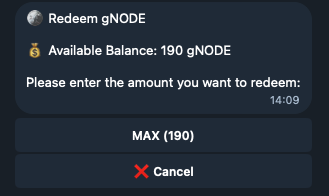 Use the hamburger menu in Telegram to view all the bot's commands and click the one you need