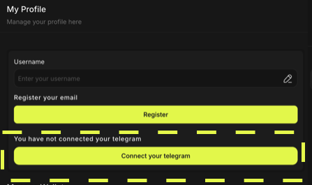 Click to connect your NodeOps account with your Telegram
