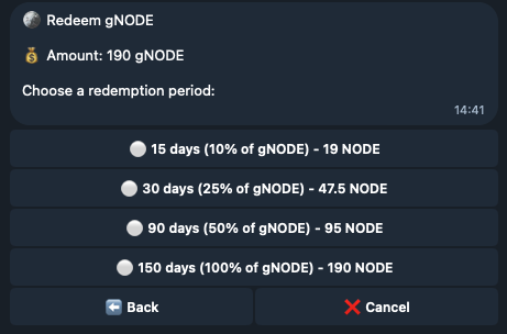 Select the redemption duration, the longer the period the better the redemption rate