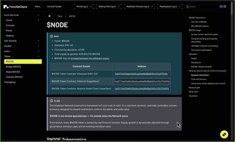 Display $NODE token and balance in your EVM-compatible wallet