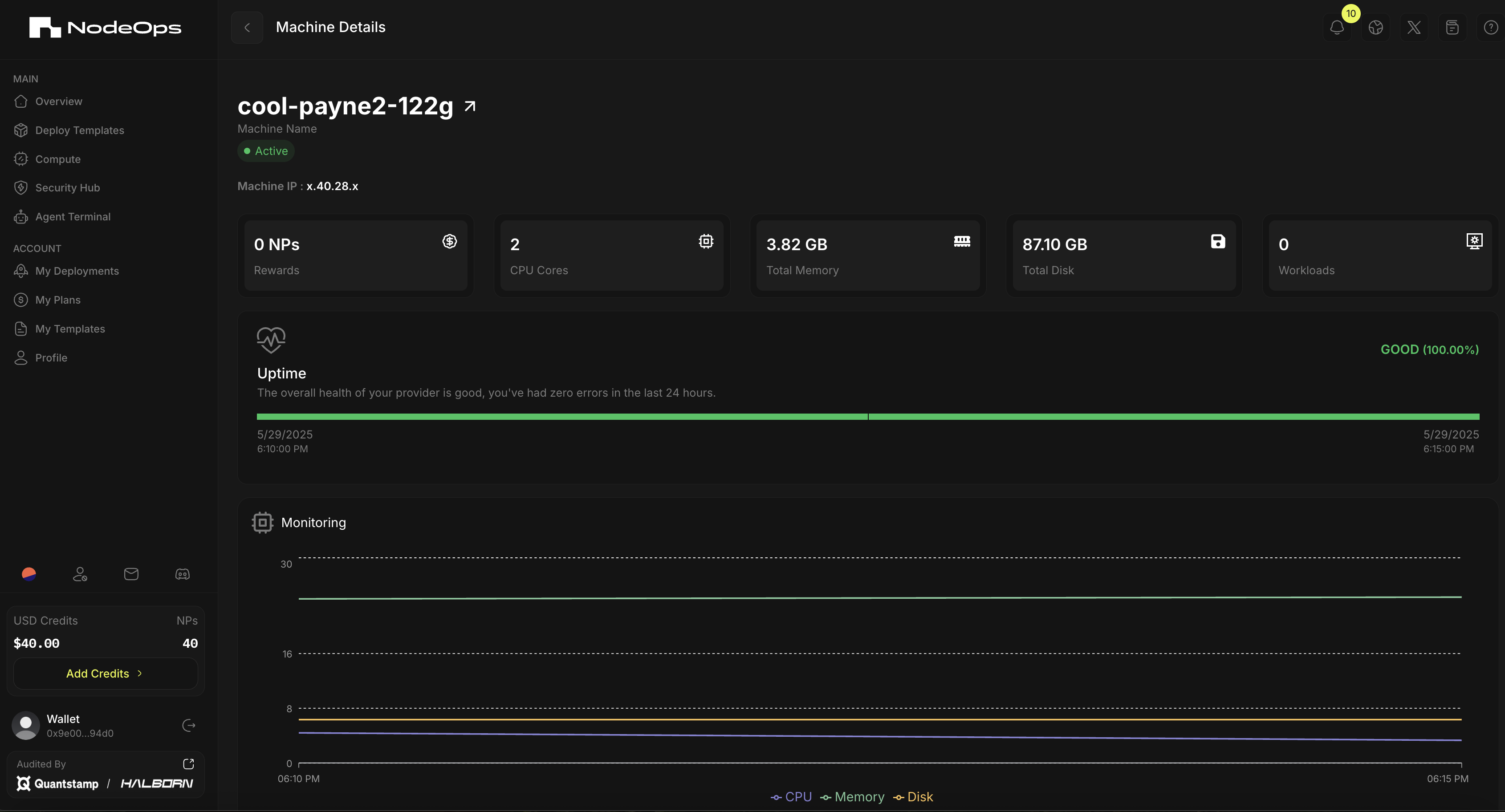 Determine how many high-availability Machines you will rent from NodeOps Network. 