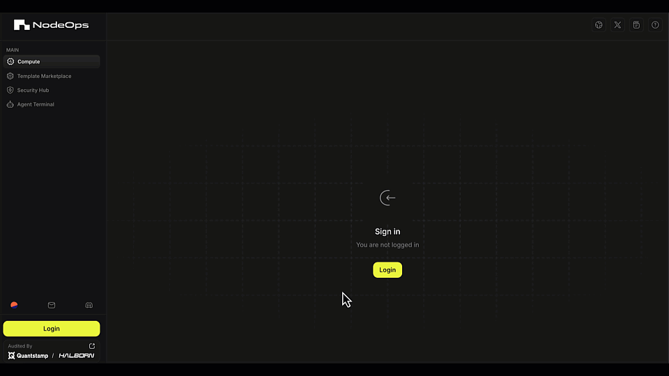 Connect a supported wallet to the NodeOps Network Cloud Marketplace