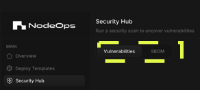 Select Vulnerabilities or SBOM according to the report you need to view on NodeOps Network Marketplace